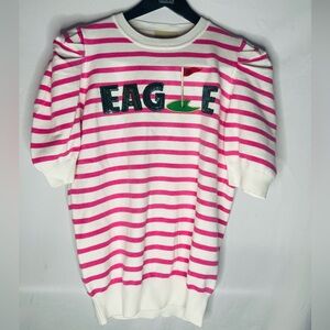 Judith March | Pink and White Striped Sweater | Golf Sweater | NWOT | Size